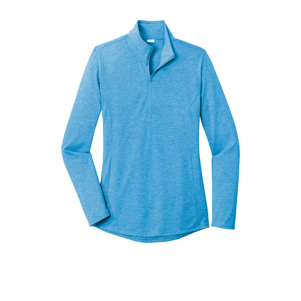 Sport-Tek® PosiCharge® Tri-Blend Wicking Ladies' 1/4 Zip Pullover