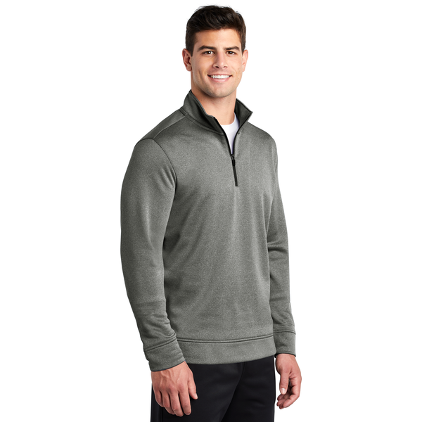 Sport-Tek® PosiCharge® Sport-Wick® Heather Fleece Men's 1/4 Zip Pullover