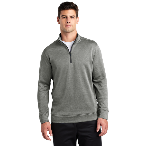 Sport-Tek® PosiCharge® Sport-Wick® Heather Fleece Men's 1/4 Zip Pullover