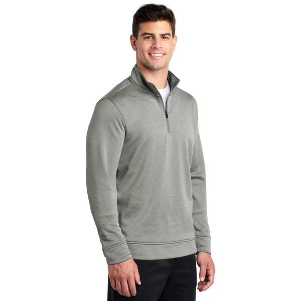 Sport-Tek® PosiCharge® Sport-Wick® Heather Fleece Men's 1/4 Zip Pullover