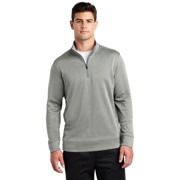 Sport-Tek® PosiCharge® Sport-Wick® Heather Fleece Men's 1/4 Zip Pullover