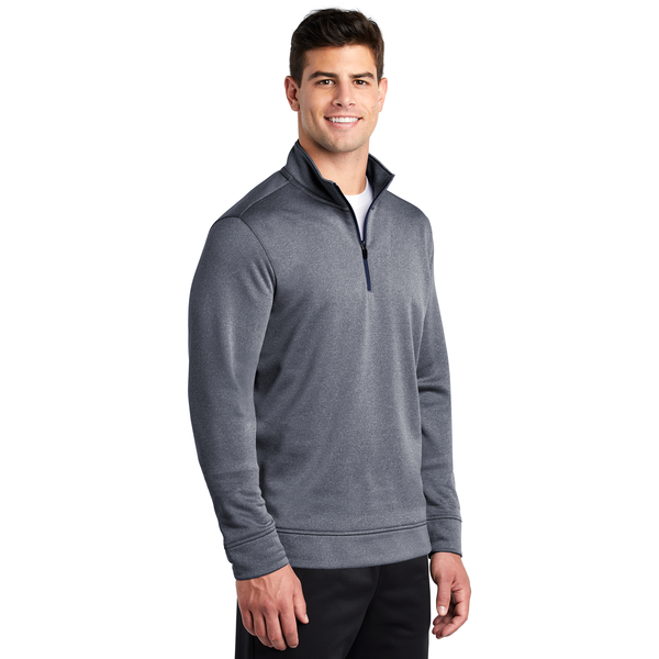 Sport-Tek® PosiCharge® Sport-Wick® Heather Fleece Men's 1/4 Zip Pullover