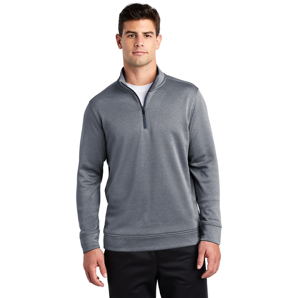 Sport-Tek® PosiCharge® Sport-Wick® Heather Fleece Men's 1/4 Zip Pullover