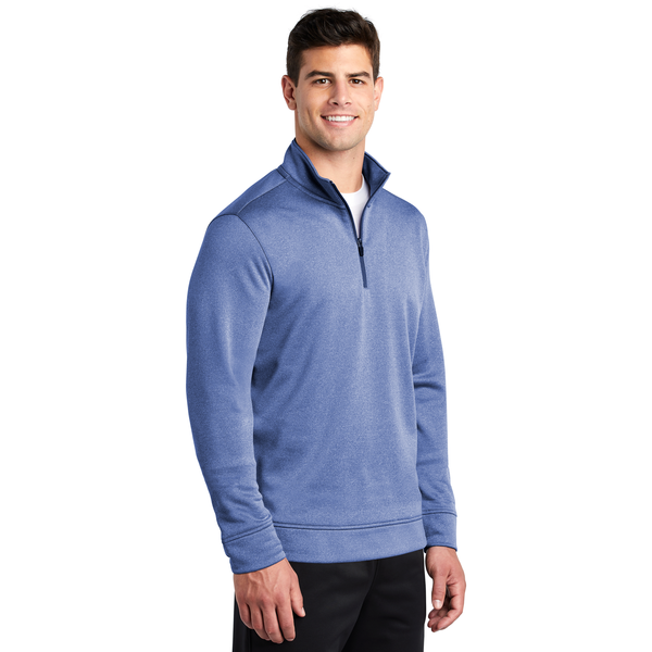 Sport-Tek® PosiCharge® Sport-Wick® Heather Fleece Men's 1/4 Zip Pullover