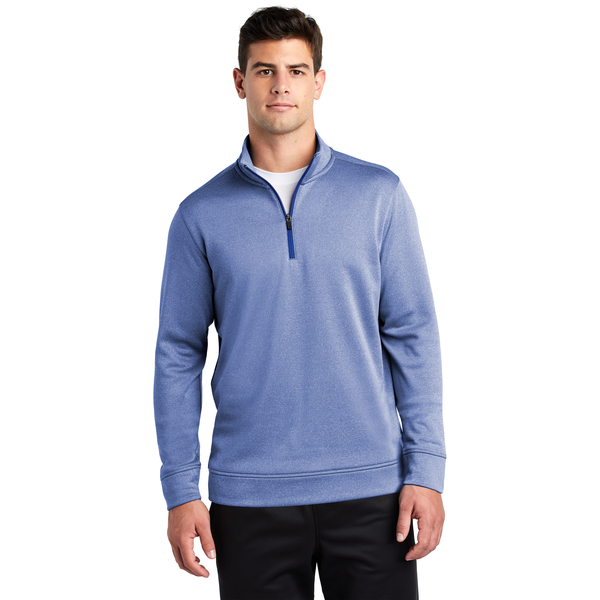 Sport-Tek® PosiCharge® Sport-Wick® Heather Fleece Men's 1/4 Zip Pullover