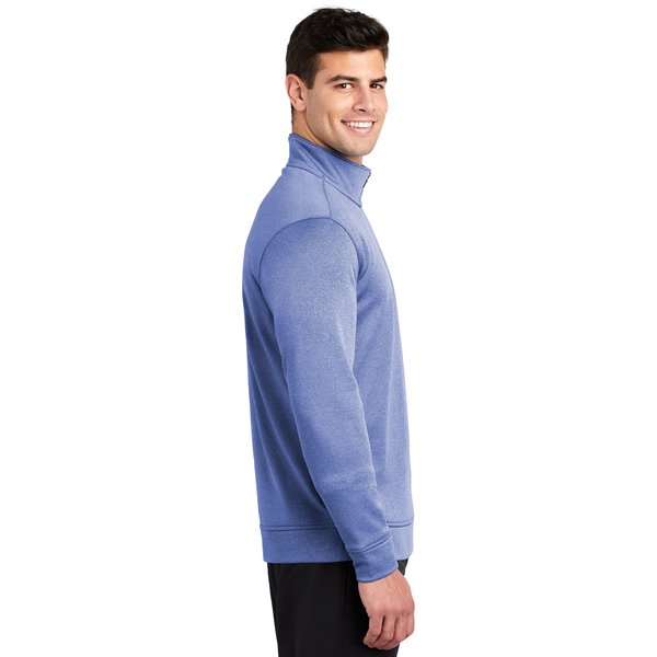 Sport-Tek® PosiCharge® Sport-Wick® Heather Fleece Men's 1/4 Zip Pullover