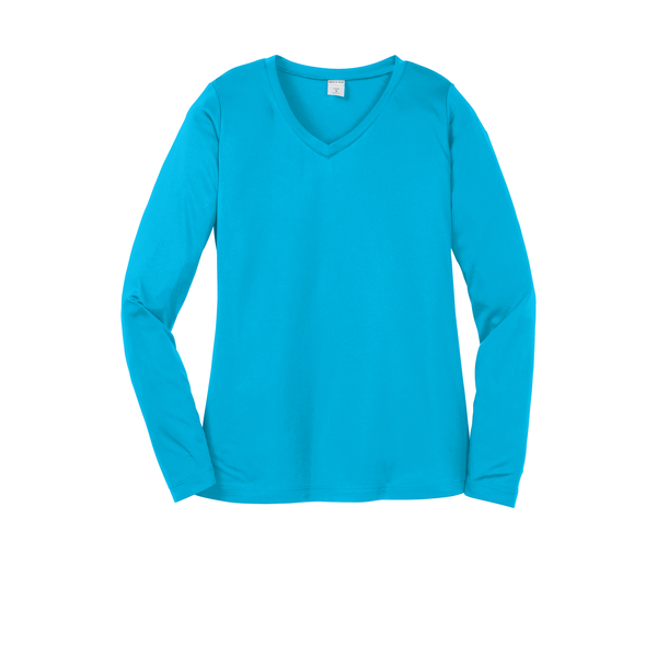 Sport-Tek® PosiCharge™ Competitor™ Ladies' Interlock Long Sleeve Performance V-Neck Tee