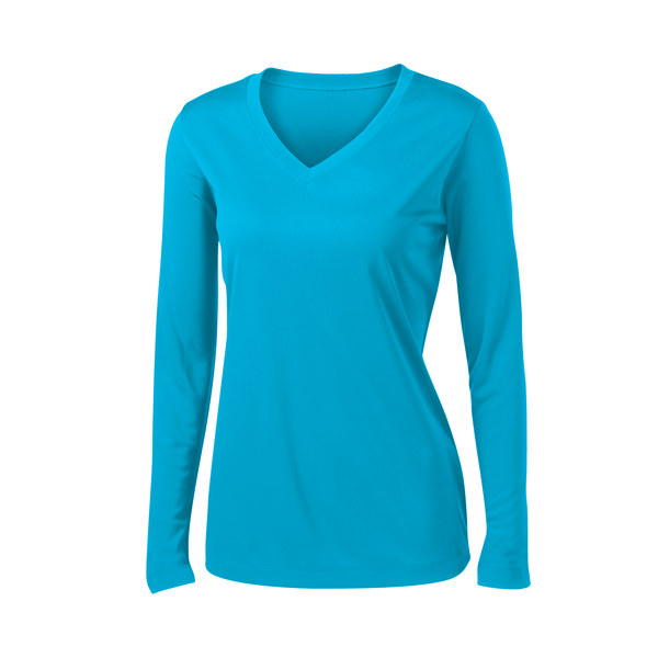 Sport-Tek® PosiCharge™ Competitor™ Ladies' Interlock Long Sleeve Performance V-Neck Tee