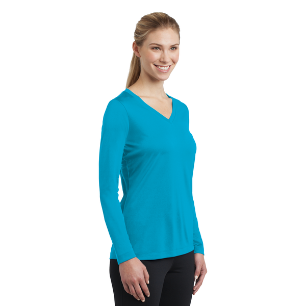 Sport-Tek® PosiCharge™ Competitor™ Ladies' Interlock Long Sleeve Performance V-Neck Tee