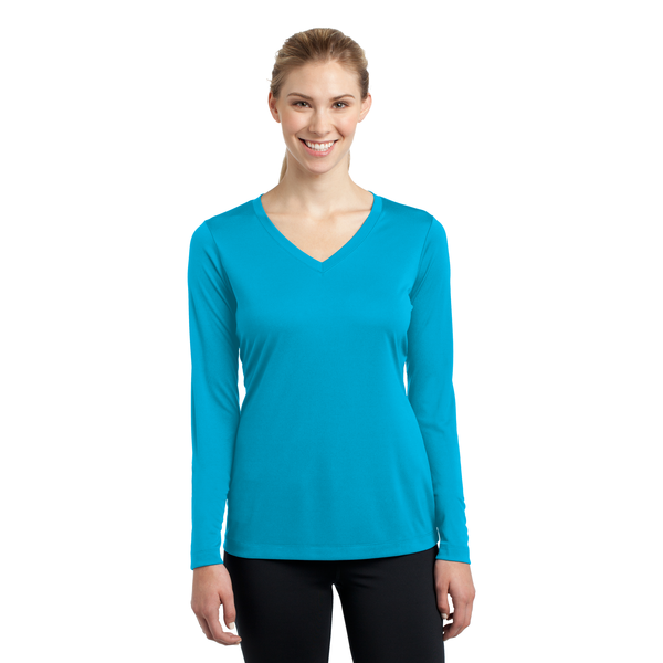 Sport-Tek® PosiCharge™ Competitor™ Ladies' Interlock Long Sleeve Performance V-Neck Tee