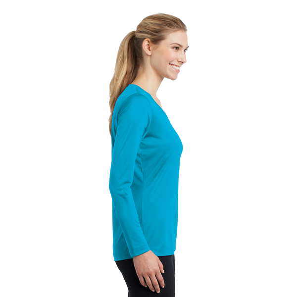 Sport-Tek® PosiCharge™ Competitor™ Ladies' Interlock Long Sleeve Performance V-Neck Tee