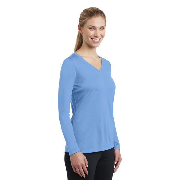 Sport-Tek® PosiCharge™ Competitor™ Ladies' Interlock Long Sleeve Performance V-Neck Tee