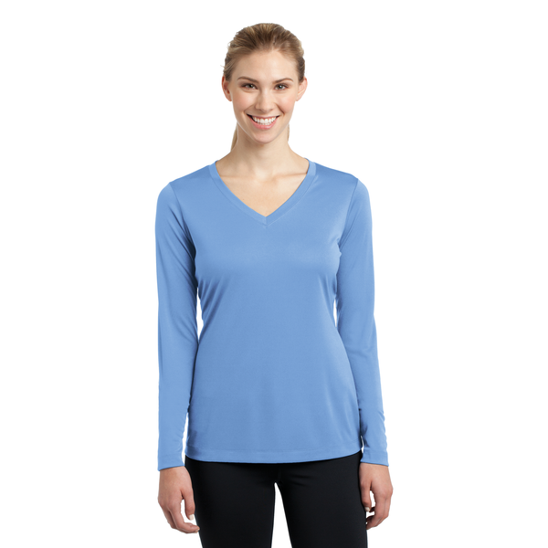Sport-Tek® PosiCharge™ Competitor™ Ladies' Interlock Long Sleeve Performance V-Neck Tee