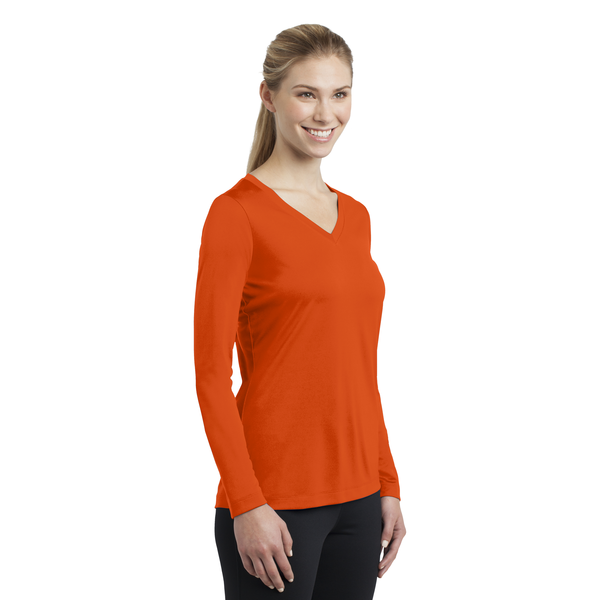 Sport-Tek® PosiCharge™ Competitor™ Ladies' Interlock Long Sleeve Performance V-Neck Tee
