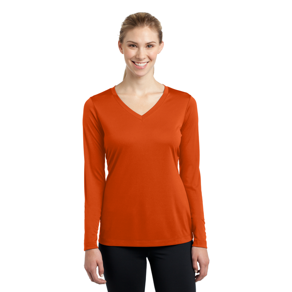 Sport-Tek® PosiCharge™ Competitor™ Ladies' Interlock Long Sleeve Performance V-Neck Tee