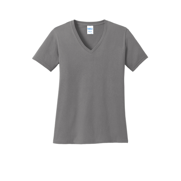 Port & Company® 100% Cotton Ladies' V-Neck Tee
