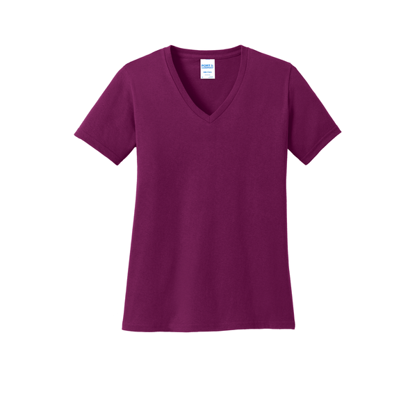Port & Company® 100% Cotton Ladies' V-Neck Tee