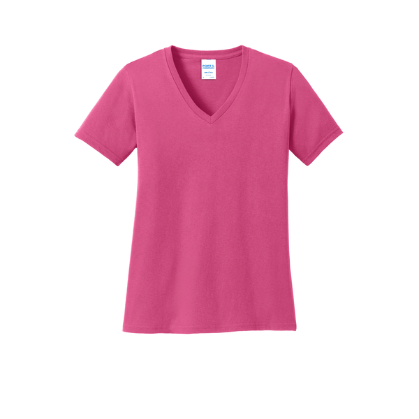 Port & Company® 100% Cotton Ladies' V-Neck Tee