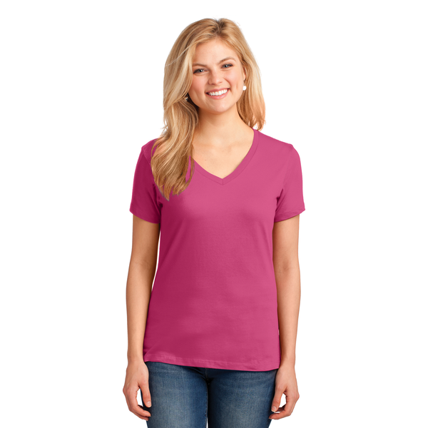 Port & Company® 100% Cotton Ladies' V-Neck Tee