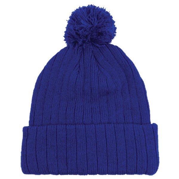 Knit Beanie With Pom Top