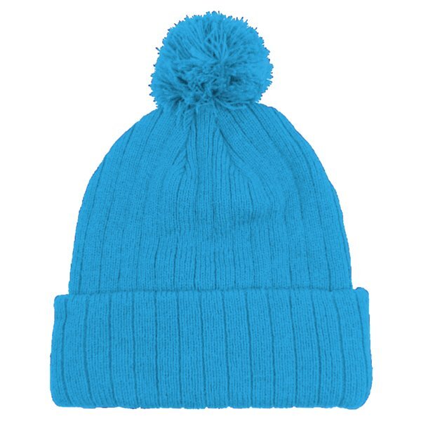 Knit Beanie With Pom Top