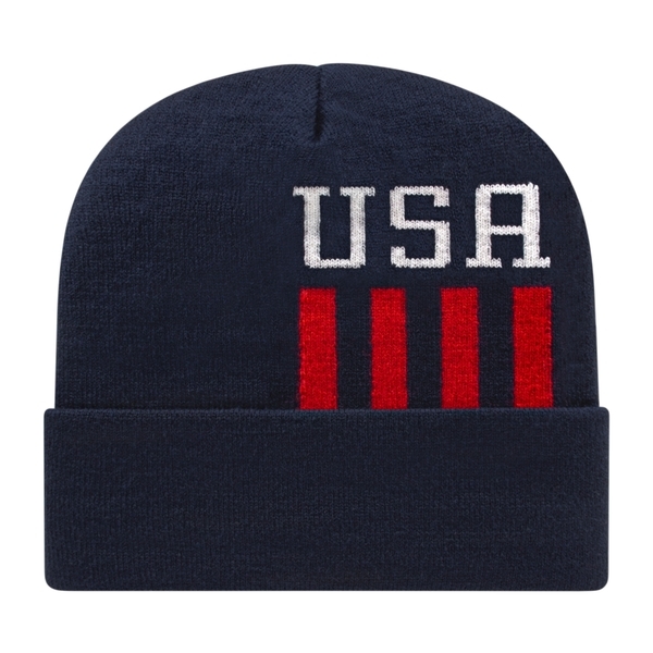 Stars & Stripes Knit Beanie with Cuff