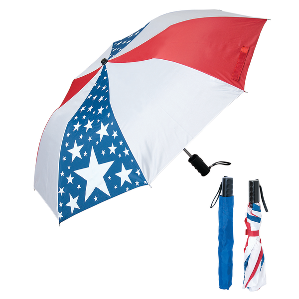 Patriotic USA Folding Umbrella, 42" Arc