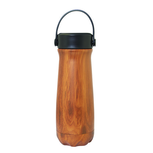 Kurrent Wood Grain Double Wall Stainless Steel Bottle, 18.6oz.