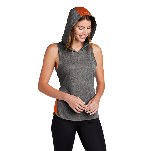 Sport-Tek® PosiCharge® Tri-Blend Wicking Ladies' Draft Hoodie Tank