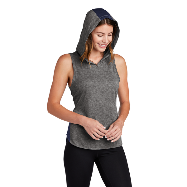 Sport-Tek® PosiCharge® Tri-Blend Wicking Ladies' Draft Hoodie Tank