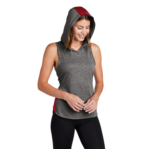 Sport-Tek® PosiCharge® Tri-Blend Wicking Ladies' Draft Hoodie Tank
