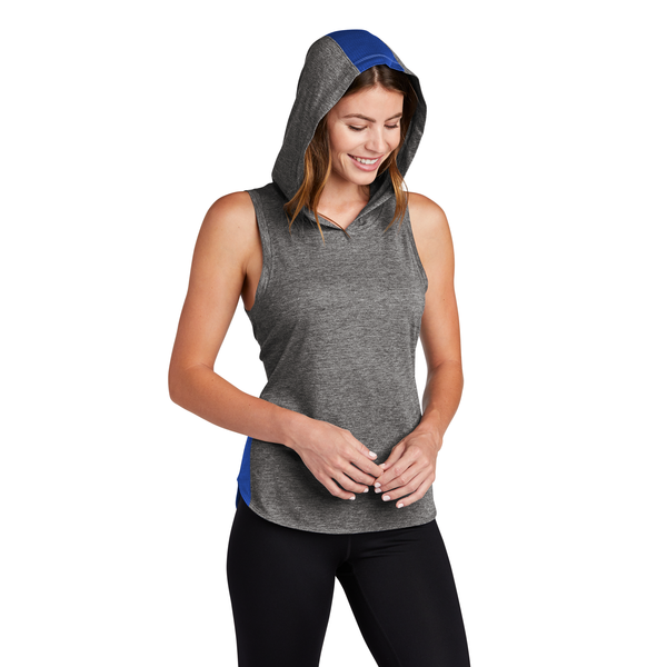 Sport-Tek® PosiCharge® Tri-Blend Wicking Ladies' Draft Hoodie Tank