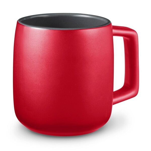 Geo Square Handle Ceramic Mug, 15oz.