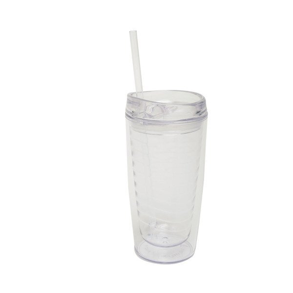 Acrylic Vivid Tumbler w/ Straw, 16 oz.