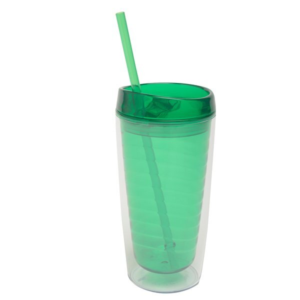 Acrylic Vivid Tumbler w/ Straw, 16 oz.