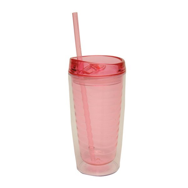 Acrylic Vivid Tumbler w/ Straw, 16 oz.