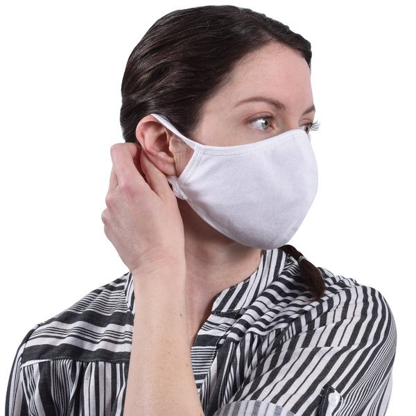 ON SALE! Reusable Washable Double Layer Cotton Poly Face Mask, White - IN STOCK