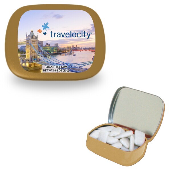 Hinged Tin Filled with Gum