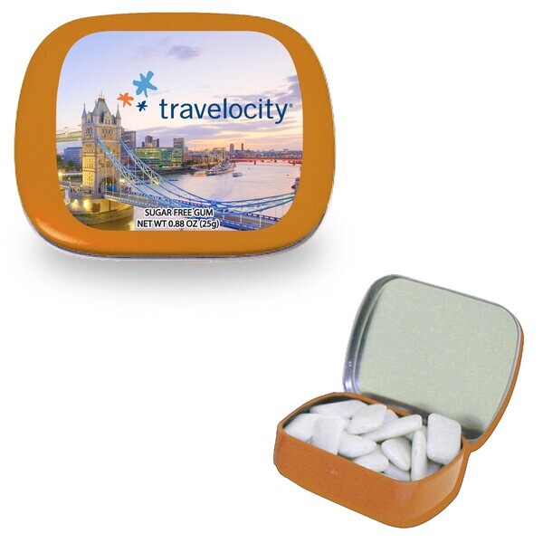 Hinged Tin Filled with Gum