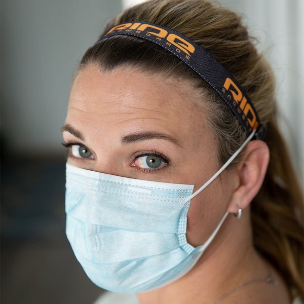 Face Mask Buddy Non-Slip Elastic Headband with Buttons, 1" Wide