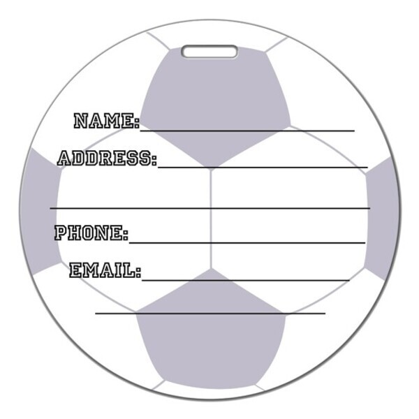 Soccer Ball Die Cut Luggage Tag