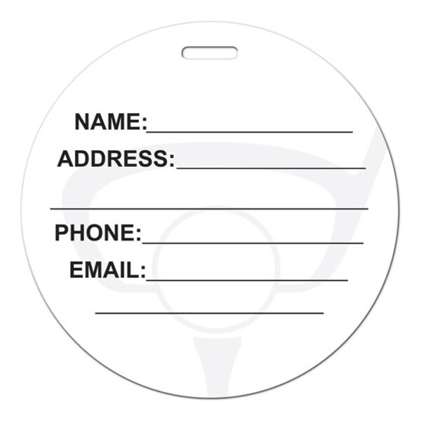 Golf Ball Die Cut Luggage Tag