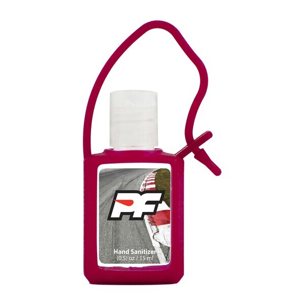 Travel Antibacterial Gel Hand Sanitizer w/ Carry Strap, .5oz.
