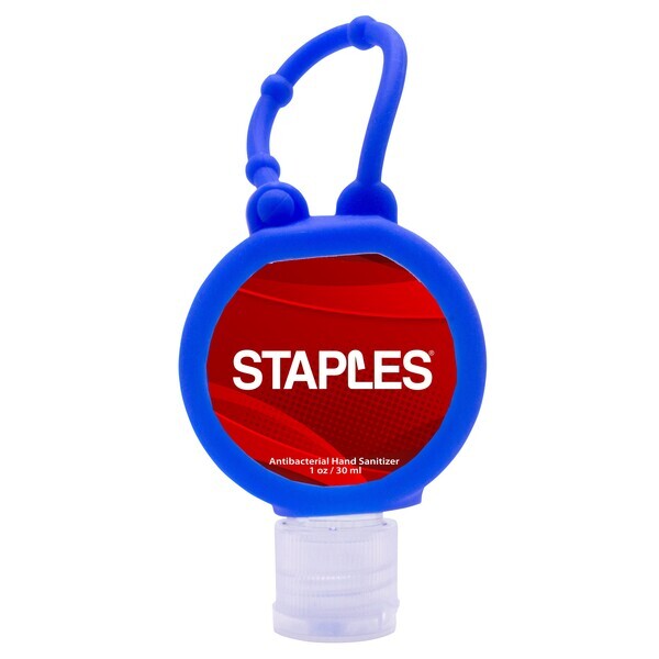 Travel Round Antibacterial Gel Hand Sanitizer w/ Adjustable Silicone Strap, 1oz.