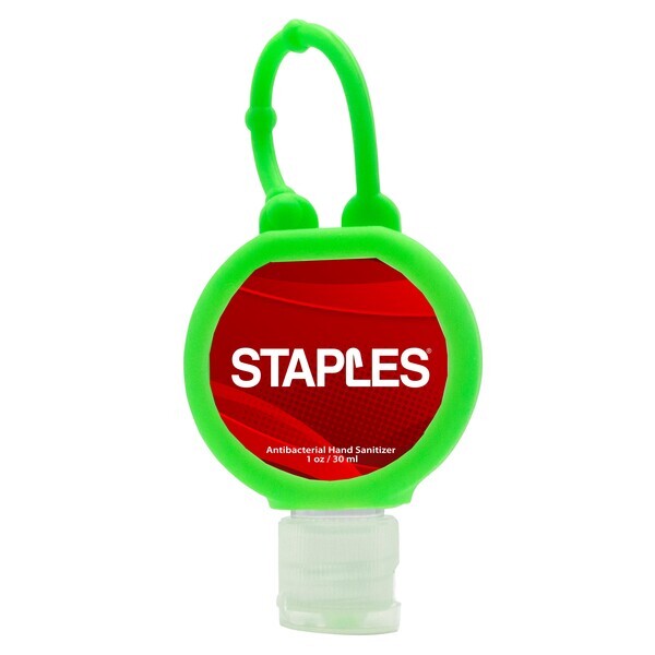 Travel Round Antibacterial Gel Hand Sanitizer w/ Adjustable Silicone Strap, 1oz.