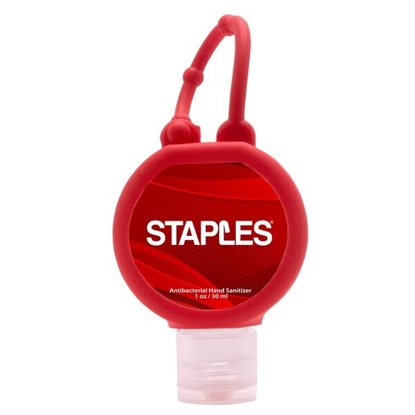 Travel Round Antibacterial Gel Hand Sanitizer w/ Adjustable Silicone Strap, 1oz.