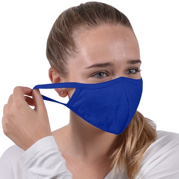 Reusable Washable Double Layer Cotton Poly Face Mask, Royal