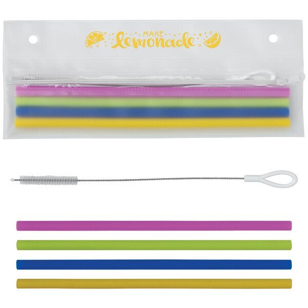 Reusable Silicone Straw Set