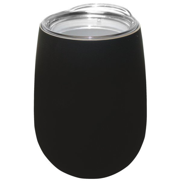 Soft Touch Halcyon® Stainless Steel Wine Glass w/ Acrylic Lid, 12oz.