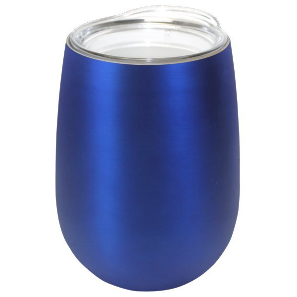 Soft Touch Halcyon® Stainless Steel Wine Glass w/ Acrylic Lid, 12oz.